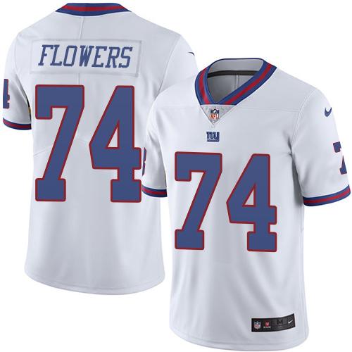 Nike Giants #74 Ereck Flowers White Men's Stitched NFL Limited Rush Jersey Nike Giants #74 Ereck Flowers White Men's Stitched NFL Limited Rush Jersey