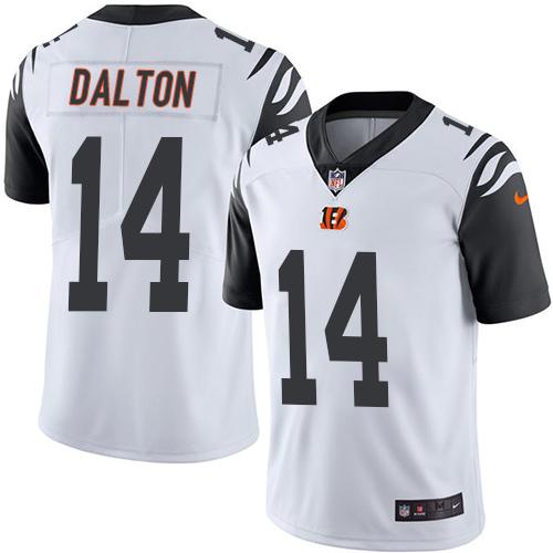 Nike Bengals #14 Andy Dalton White Men's Stitched NFL Limited Rush Jersey Nike Bengals #14 Andy Dalton White Men's Stitched NFL Limited Rush Jersey