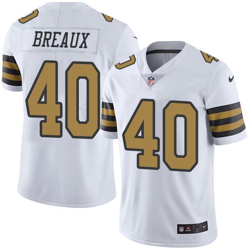 Nike Saints #40 Delvin Breaux White Men's Stitched NFL Limited Rush Jersey Nike Saints #40 Delvin Breaux White Men's Stitched NFL Limited Rush Jersey