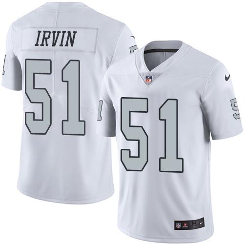 Nike Raiders #51 Bruce Irvin White Men's Stitched NFL Limited Rush Jersey Nike Raiders #51 Bruce Irvin White Men's Stitched NFL Limited Rush Jersey