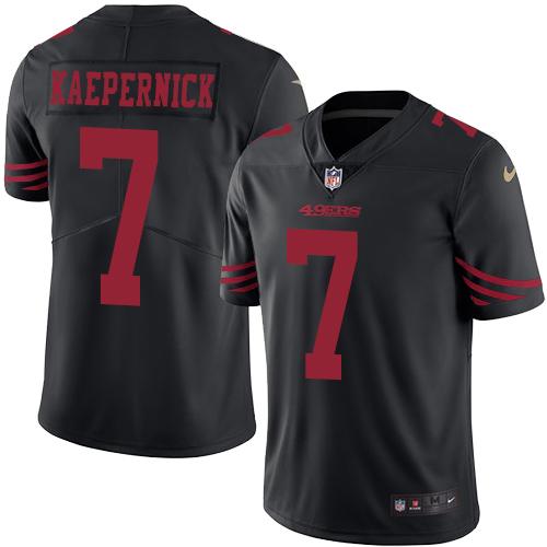 Nike 49ers #7 Colin Kaepernick Black Youth Stitched NFL Limited Rush Jersey Nike 49ers #7 Colin Kaepernick Black Youth Stitched NFL Limited Rush Jersey