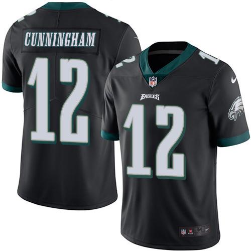 Nike Eagles #12 Randall Cunningham Black Youth Stitched NFL Limited Rush Jersey Nike Eagles #12 Randall Cunningham Black Youth Stitched NFL Limited Rush Jersey