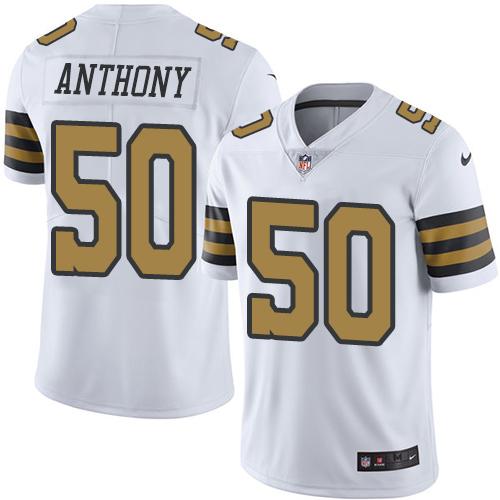 Nike Saints #50 Stephone Anthony White Youth Stitched NFL Limited Rush Jersey Nike Saints #50 Stephone Anthony White Youth Stitched NFL Limited Rush Jersey