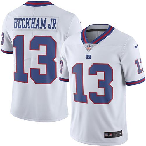 Nike Giants #13 Odell Beckham Jr White Youth Stitched NFL Limited Rush Jersey Nike Giants #13 Odell Beckham Jr White Youth Stitched NFL Limited Rush Jersey