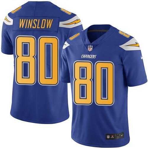 Nike Chargers #80 Kellen Winslow Electric Blue Youth Stitched NFL Limited Rush Jersey Nike Chargers #80 Kellen Winslow Electric Blue Youth Stitched NFL Limited Rush Jersey