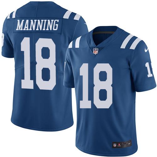 Nike Colts #18 Peyton Manning Royal Blue Youth Stitched NFL Limited Rush Jersey Nike Colts #18 Peyton Manning Royal Blue Youth Stitched NFL Limited Rush Jersey