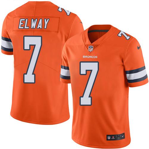 Nike Broncos #7 John Elway Orange Youth Stitched NFL Limited Rush Jersey Nike Broncos #7 John Elway Orange Youth Stitched NFL Limited Rush Jersey