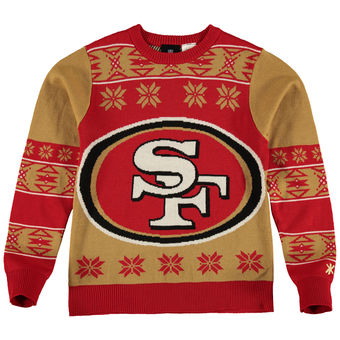 Youth San Francisco 49ers Scarlet Gold Big Logo Ugly Sweater