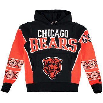 Youth Chicago Bears Navy Orange Big Logo Hooded Ugly Sweater