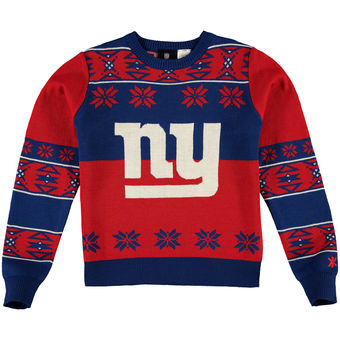 Youth New York Giants Royal Red Big Logo Ugly Sweater