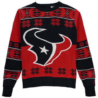Youth Houston Texans Navy Red Big Logo Ugly Sweater