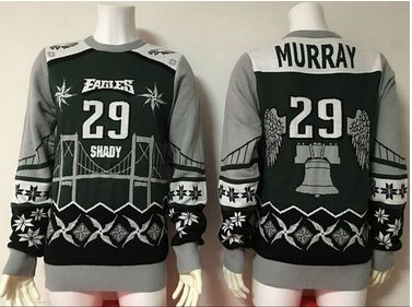 Nike Eagles #29 DeMarco Murray GreenGrey Men's Ugly Sweater