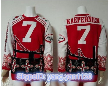 Nike San Francisco 49ers #7 Colin Kaepernick Red White Men's Ugly Sweater