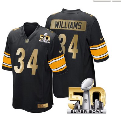Pro Order Pittsburgh Steelers Jersey 34 DeAngelo Williams Black Super Bowl 50 Limited Jerseys