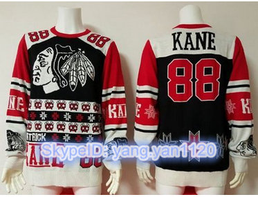 Chicago Blackhawks #88 Patrick Kane BlackRed Men's NHL Ugly Sweater