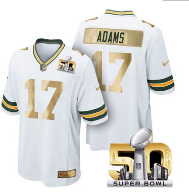 Pre Order Green Bay Packers Jersey 17 Davante Adams White Super Bowl 50 Limited Jerseys