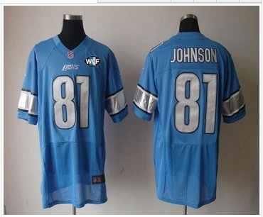 NEW Lions #81 Calvin Johnson Lights Out Black With WCF Patch Jersey (1)
