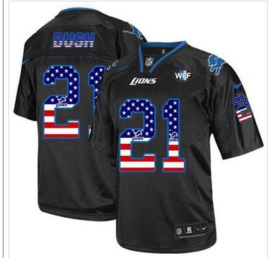NEW Lions #21 Reggie Bush White With WCF Patch Autographed Jersey (2)