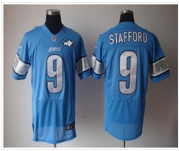 NEW Lions #9 Matthew Stafford Blue Team Color With WCF Patch Jersey