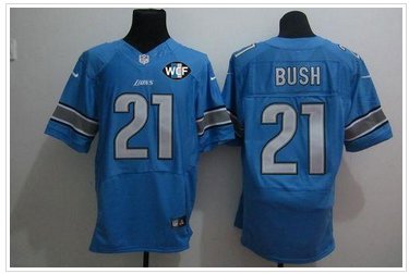 NEW Lions #21 Reggie Bush Blue Team Color With WCF Patch Jersey