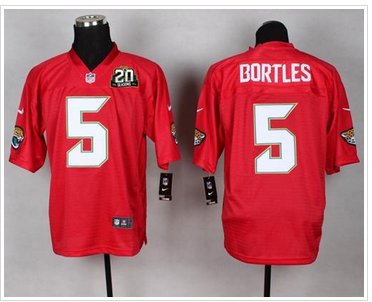 Jaguars #5 Blake Bortles Red With 20TH Season Patch QB Practice Jersey