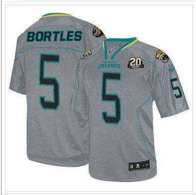 Jaguars #5 Blake Bortles Lights Out Grey With 20TH Season Patch Jersey