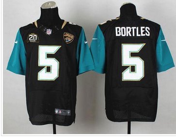 Jaguars #5 Blake Bortles Black Alternate With 20TH Season Patch Jersey