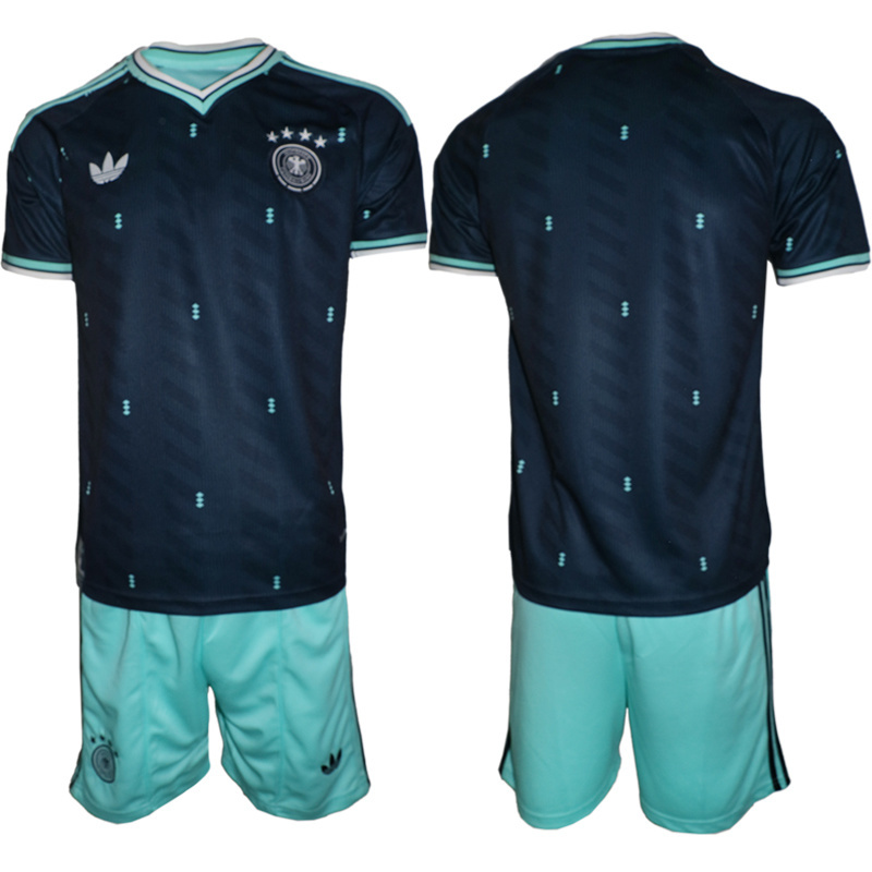 Men's Germany Blank Navy 2026 Away Soccer Jersey Suit Men's Germany Blank Navy 2026 Away Soccer Jersey Suit