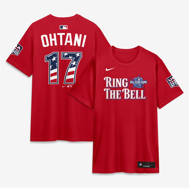 Men's National League #17 Shohei Ohtani Red 2026 All-Star Game Name & Number T-Shirt