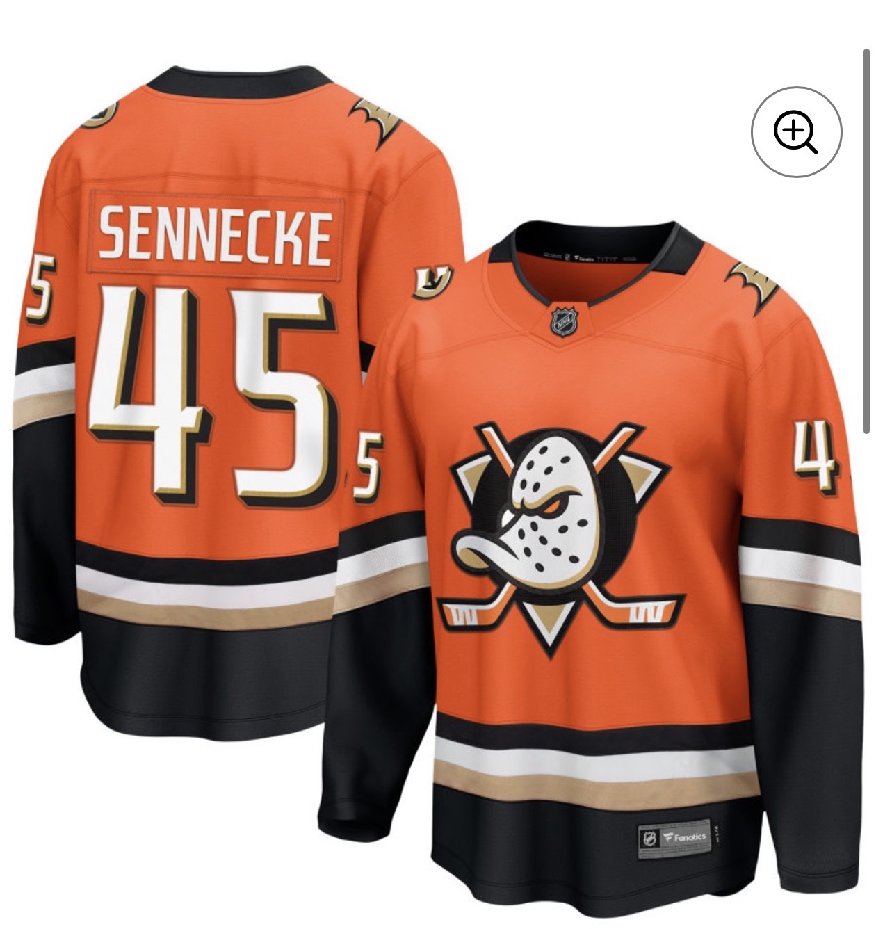 Men's Anaheim Ducks #45 Beckett Sennecke Orange 2026 Home Stitched Hockey Jersey