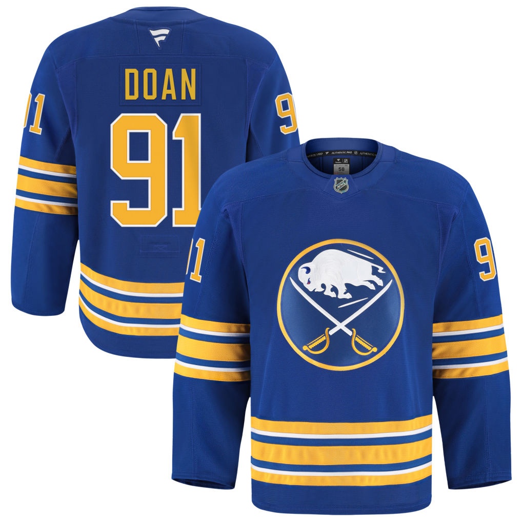 Men's Buffalo Sabres #91 Josh Doan Blue Stitched Hockey Jersey