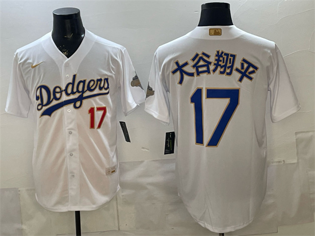 Men's Los Angeles Dodgers #17 大谷翔平 White 2026 Gold Collection Stadium Stitched Baseball Jerseys 001 Men's Los Angeles Dodgers #17 大谷翔平 White 2026 Gold Collection Stadium Stitched Baseball Jerseys 001