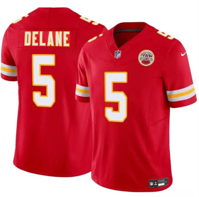Men’s Kansas City Chiefs #5 Mansoor Delane Red 2026 Draft F.U.S.E. Vapor Untouchable Limited Stitched Football Jersey