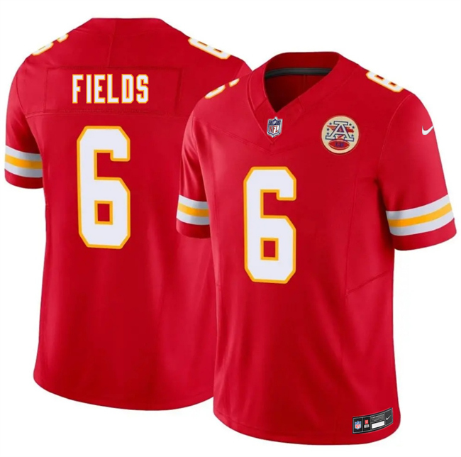 Men’s Kansas City Chiefs #6 Justin Fields Red 2026 F.U.S.E. Vapor Untouchable Limited Stitched Football Jersey